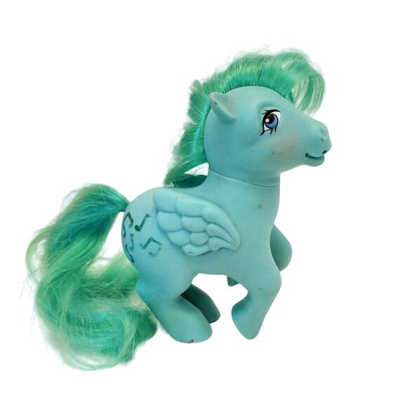 Vintage My Little Pony Hasbro MLP Medley Pegasus Music Notes Green 80s 1983 G1 - Picture 1 of 16